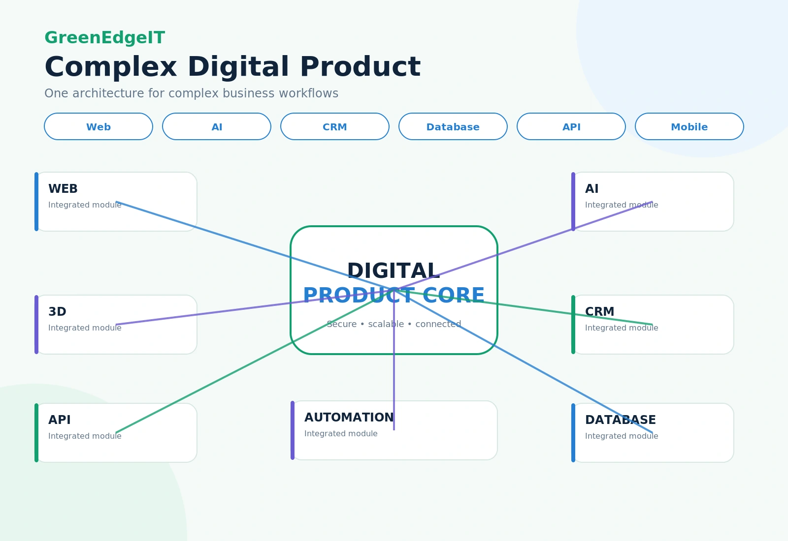 Complex digital product infographic