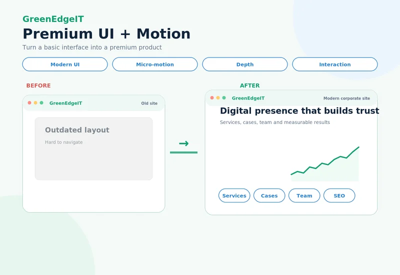 Premium UI + Motion visual
