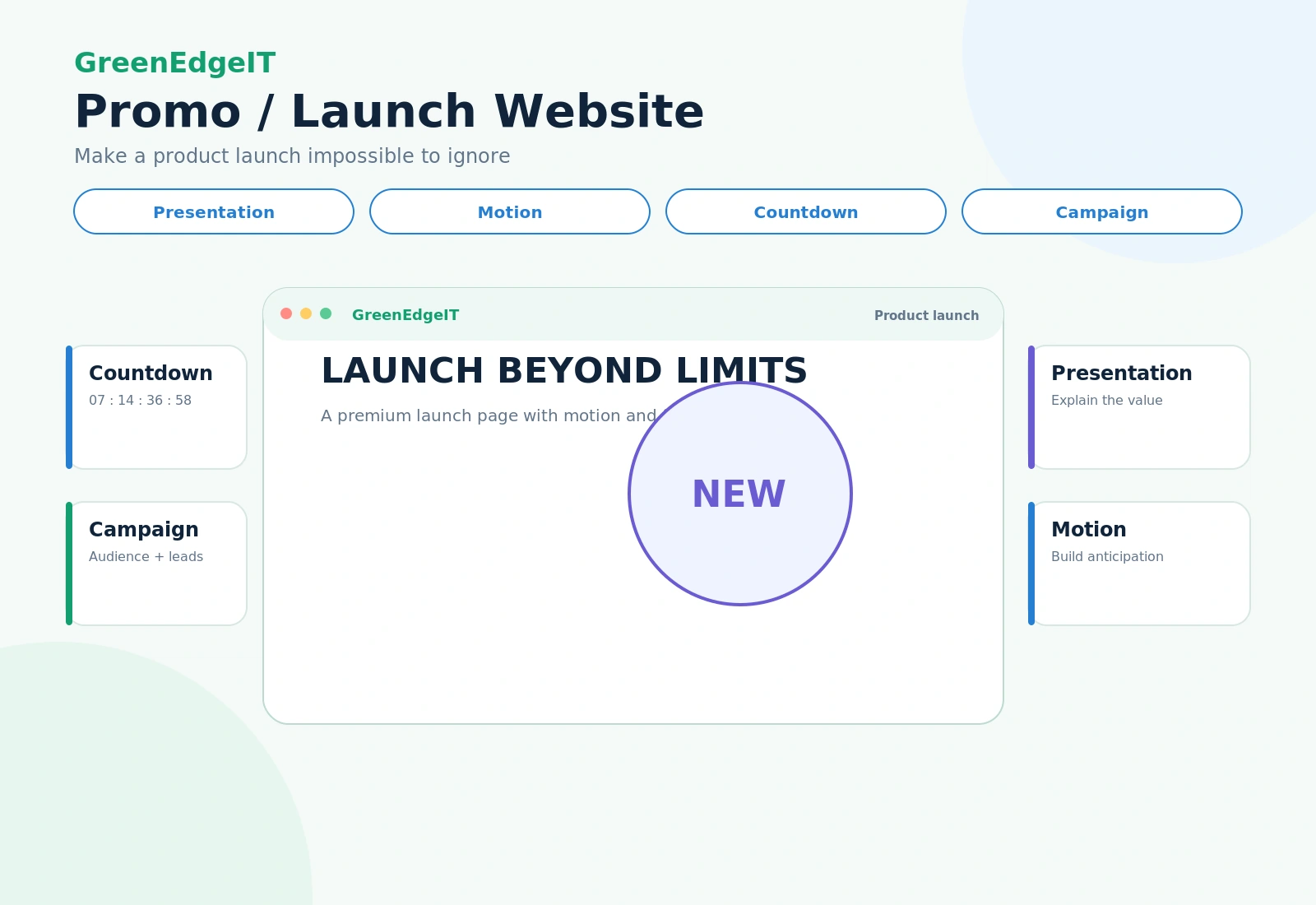 Promo / launch website infographic